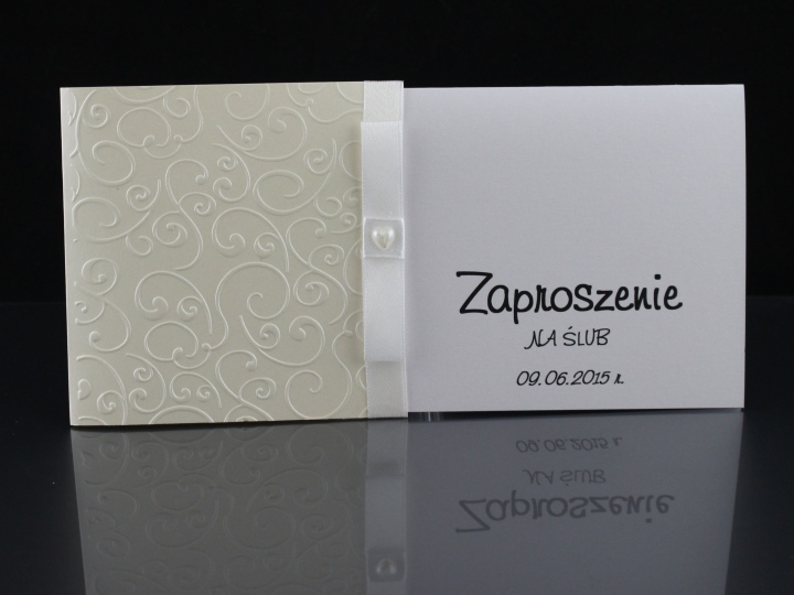 Zaproszenie Ślubne nr 16 - papier zwykły 4,19zł; papier metalizowany 5,19zł