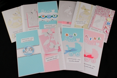 Kartki z okazji narodzin dziecka - kartka DL - 10 szt