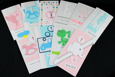 Kartki z okazji pierwszych urodzin "Roczek" - kartka DL - 10 szt