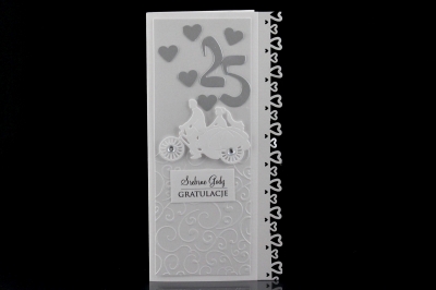 Kartki z okazji Srebrnych Godów - kartka DL - 10 szt