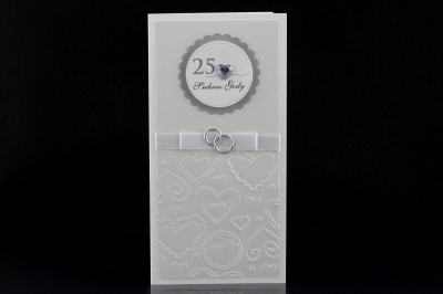 Kartki z okazji Srebrnych Godów - kartka DL - 10 szt