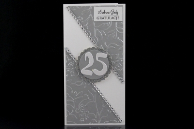 Kartki z okazji Srebrnych Godów - kartka DL - 10 szt
