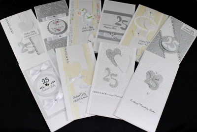 Kartki z okazji Srebrnych Godów - kartka DL - 10 szt