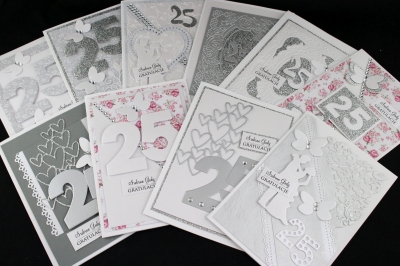 Kartki z okazji Srebrnych Godów - kartka C5 - 10 szt