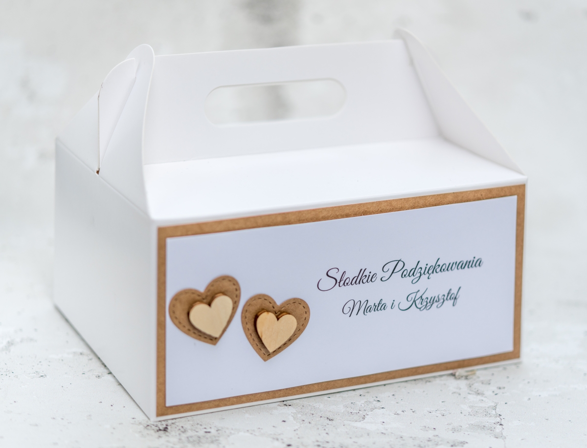 Kolekcja ślubna - pudełko na ciasto z papieru EKO