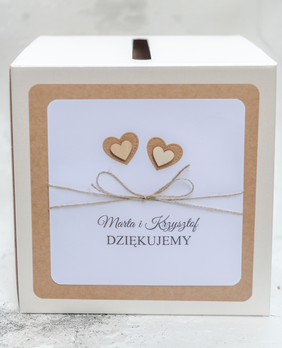Kolekcja ślubna - pudełko na koperty z papieru EKO