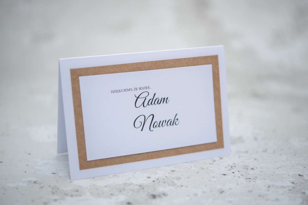 Kolekcja ślubna - winietka na stół z papieru EKO