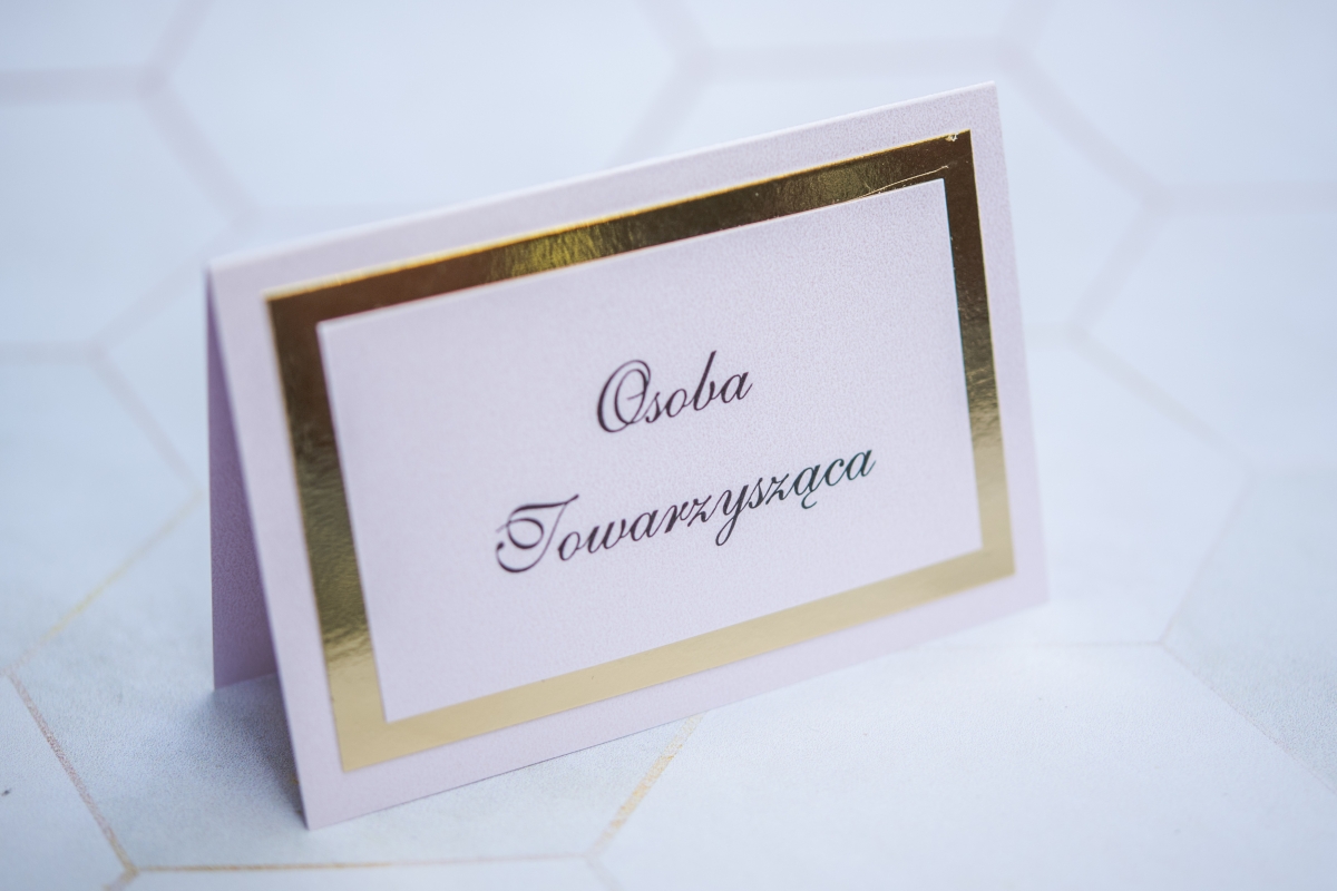 Kolekcja ślubna jasny róż ze złotem - winietka