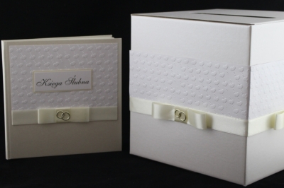 Zestaw pudełko na koperty + księga gości weselnych