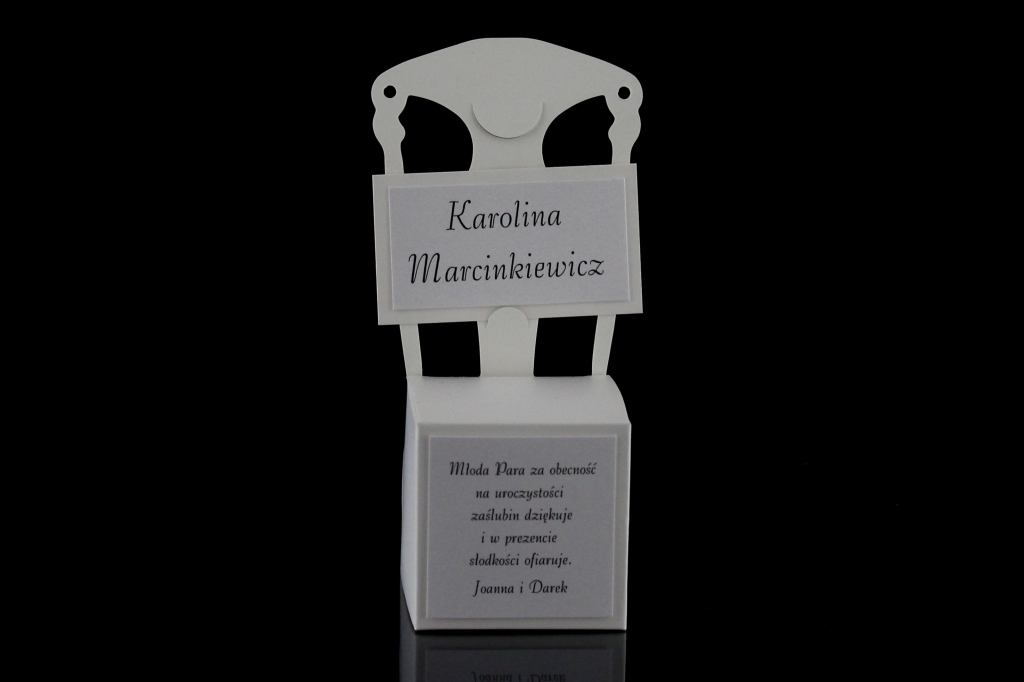 Winietka ślubna w formie krzesełka - wzór I